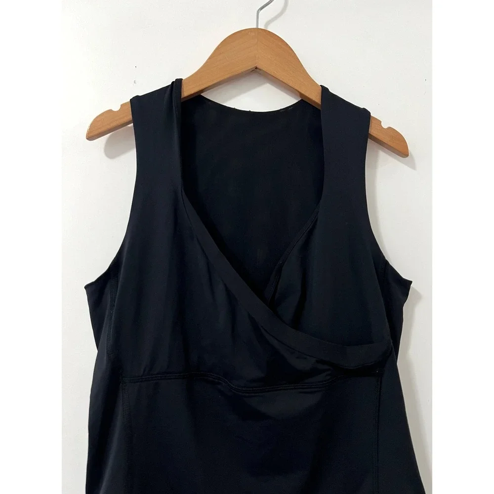 Lululemon Black Sleeveless Wrap Front Tank Top Womens Size 8 Athleisure Workout